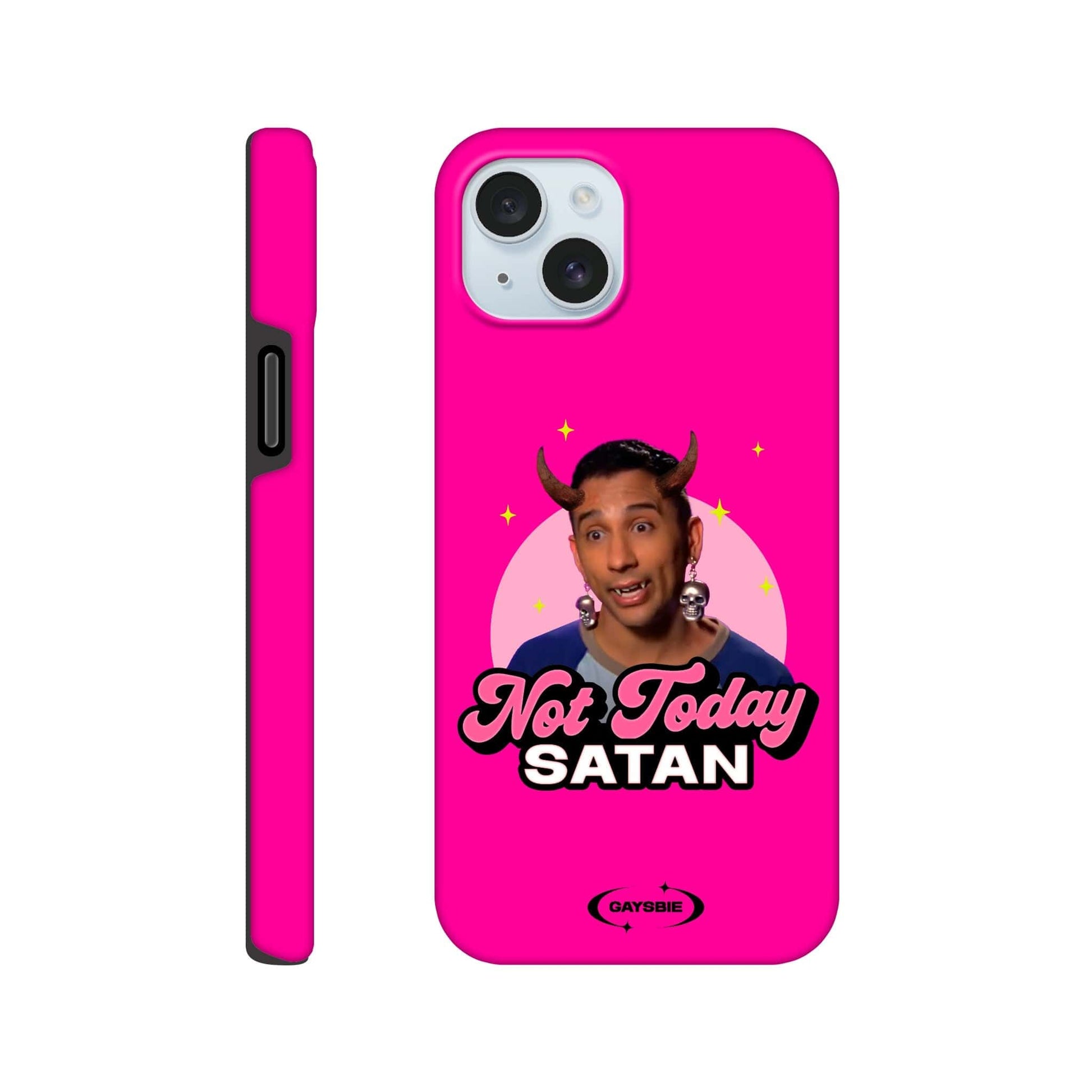 Print Material iPhone 15 Plus / CANDY Not Today Satan iPhone Case ~ GAYSBIE GAYSBIE SHOP