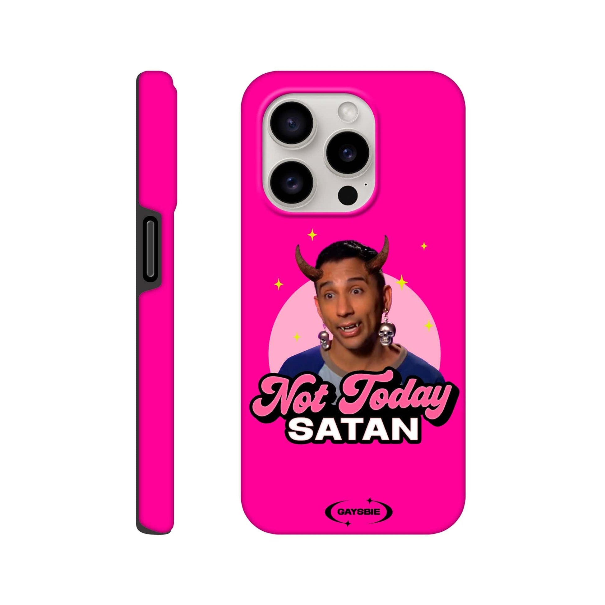 Print Material iPhone 15 Pro / CANDY Not Today Satan iPhone Case ~ GAYSBIE GAYSBIE SHOP