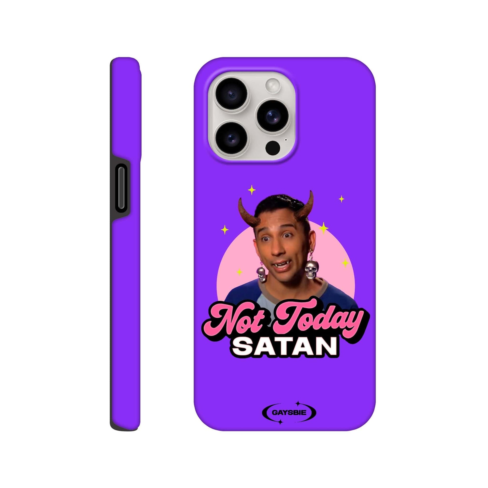 Print Material iPhone 15 Pro Max / GRAPE Not Today Satan iPhone Case ~ GAYSBIE GAYSBIE SHOP