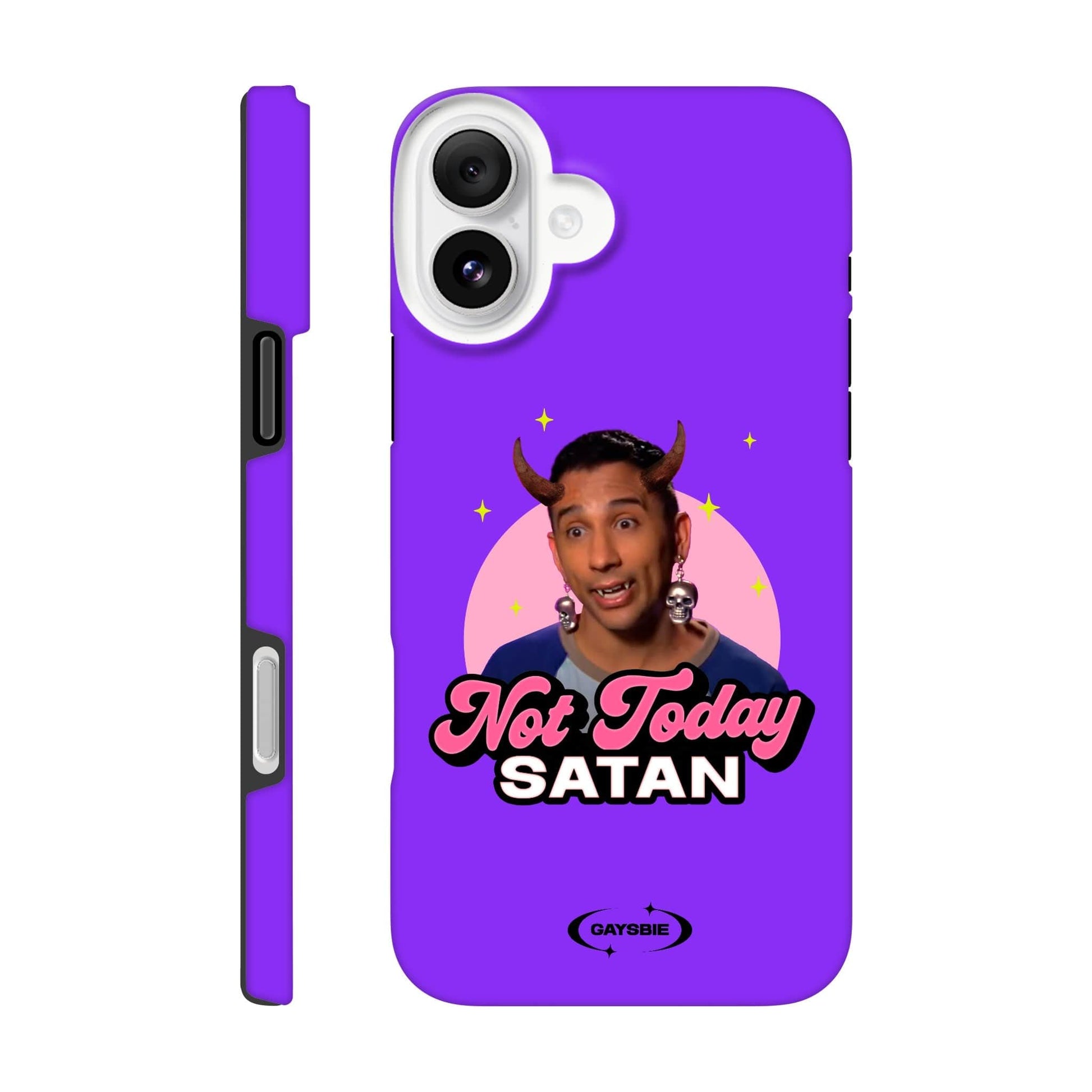 Print Material iPhone 16 Plus / GRAPE Not Today Satan iPhone Case ~ GAYSBIE GAYSBIE SHOP