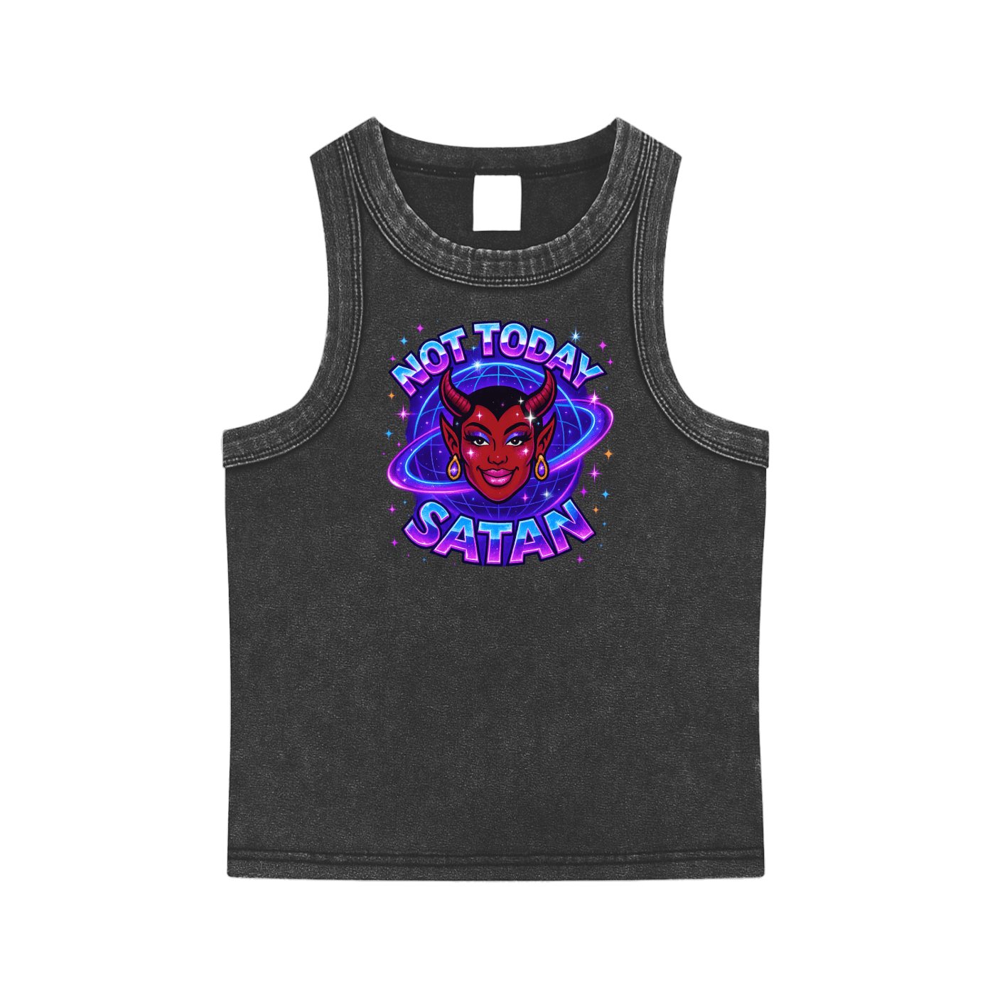 Baby Tank MIDNIGHT / S NOT TODAY SATAN Premium Baby Tank ~ GAYSBIE PREMIUM MATERIALS