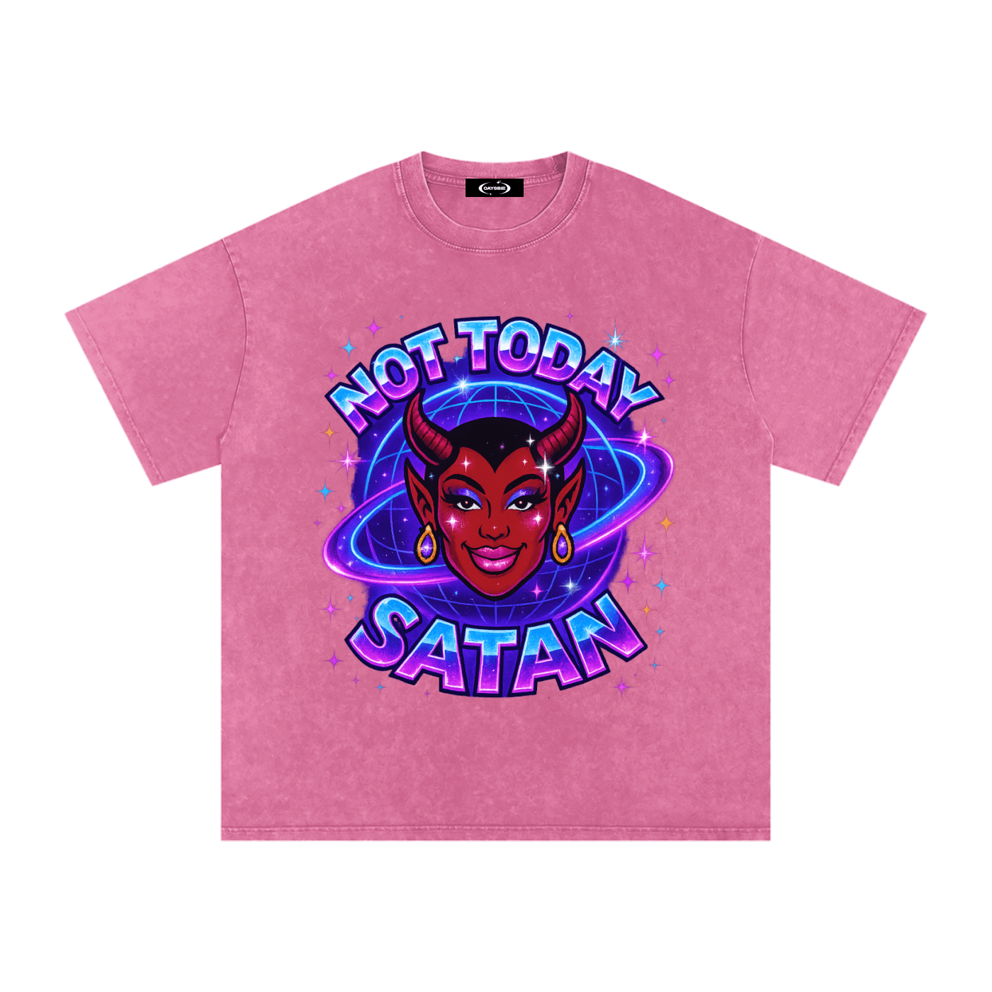 Oversize Tee BUBBLEGUM / S NOT TODAY SATAN Premium Oversized Tee ~ GAYSBIE PREMIUM MATERIALS