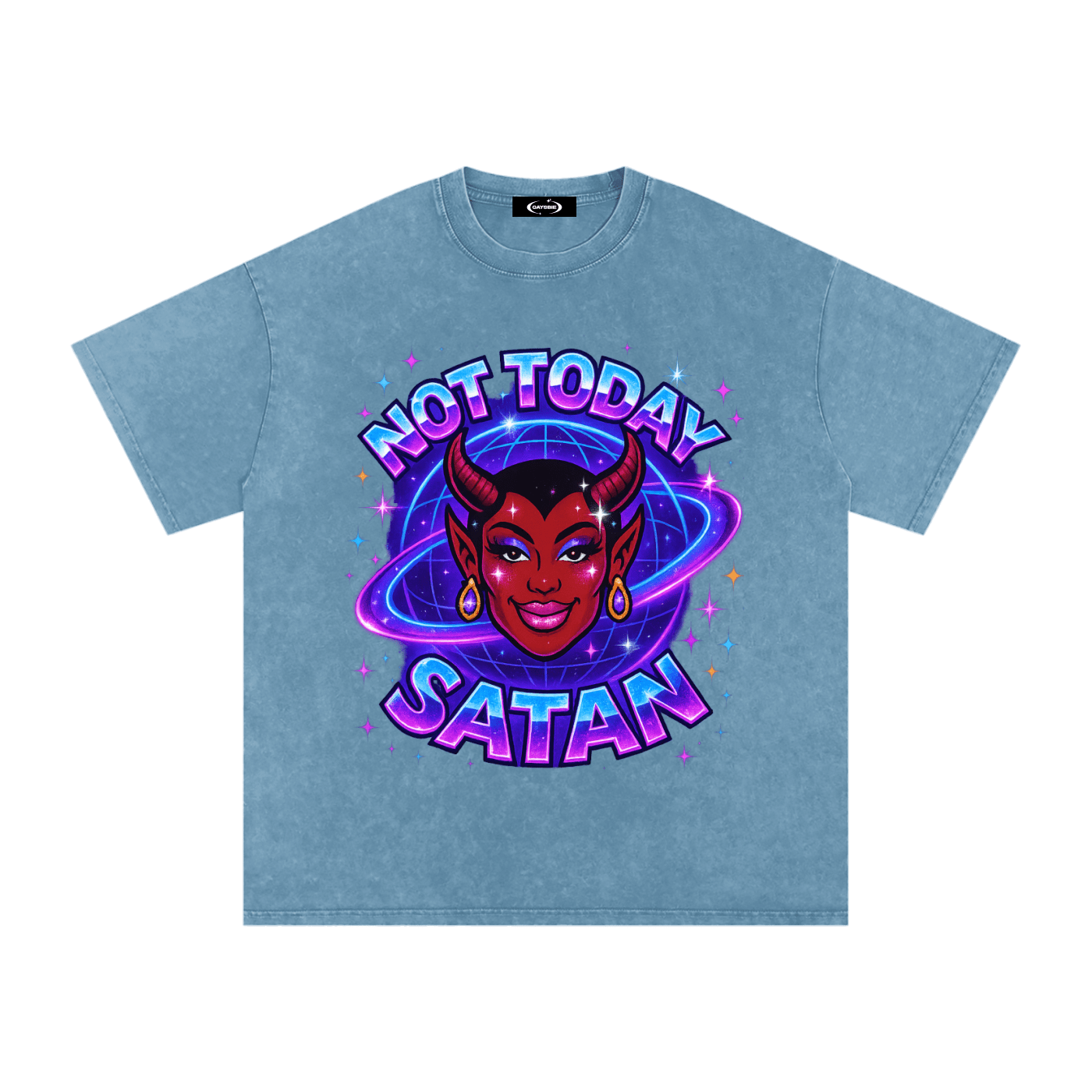 Oversize Tee DENIM / S NOT TODAY SATAN Premium Oversized Tee ~ GAYSBIE PREMIUM MATERIALS