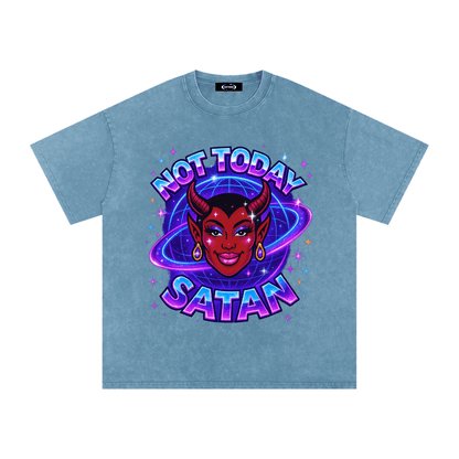 Oversize Tee DENIM / S NOT TODAY SATAN Premium Oversized Tee ~ GAYSBIE PREMIUM MATERIALS