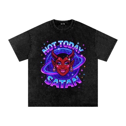 Oversize Tee MIDNIGHT / S NOT TODAY SATAN Premium Oversized Tee ~ GAYSBIE PREMIUM MATERIALS