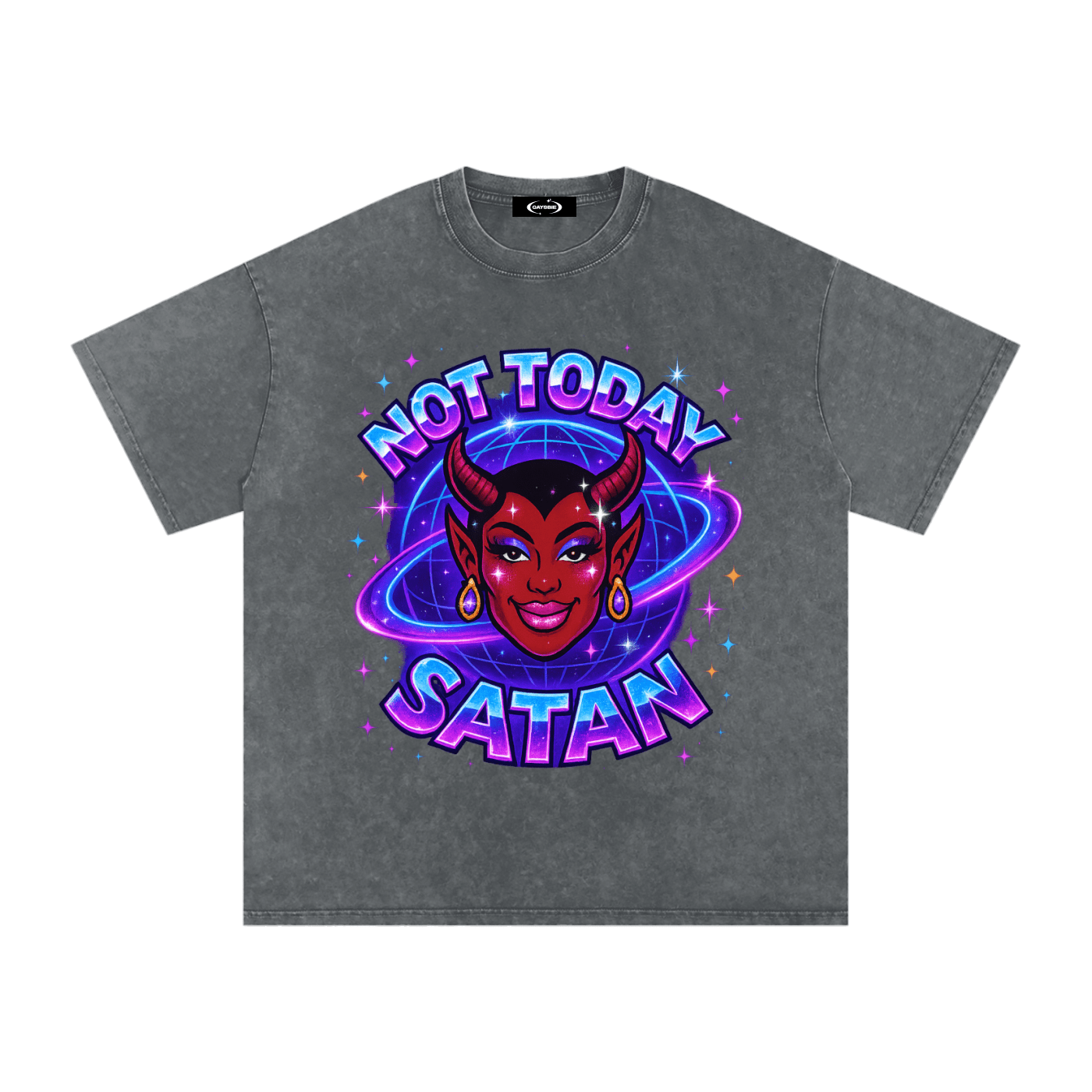 Oversize Tee STORM / S NOT TODAY SATAN Premium Oversized Tee ~ GAYSBIE PREMIUM MATERIALS