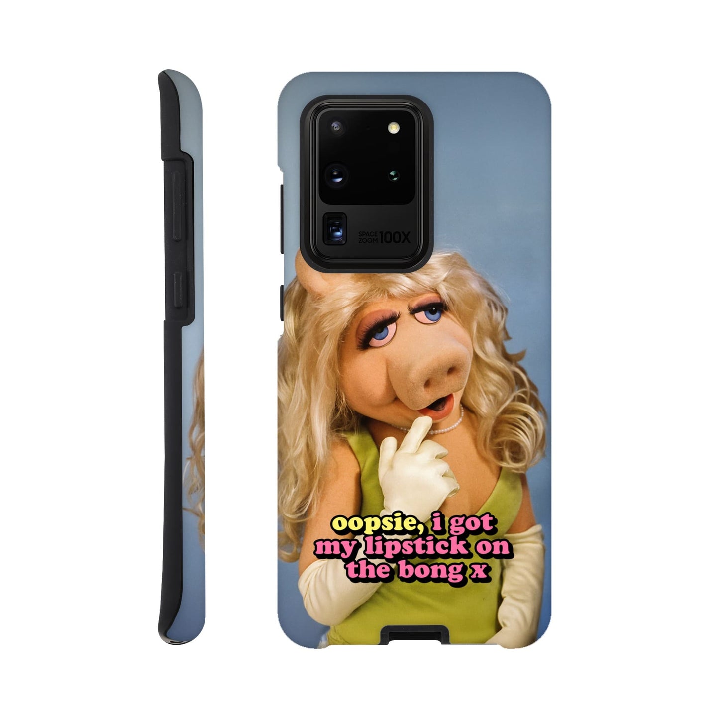Android Case Galaxy S20 Ultra oopsie, i got my lipstick on the bong Piggy Tough Android Case ~ GAYSBIE PREMIUM MATERIALS