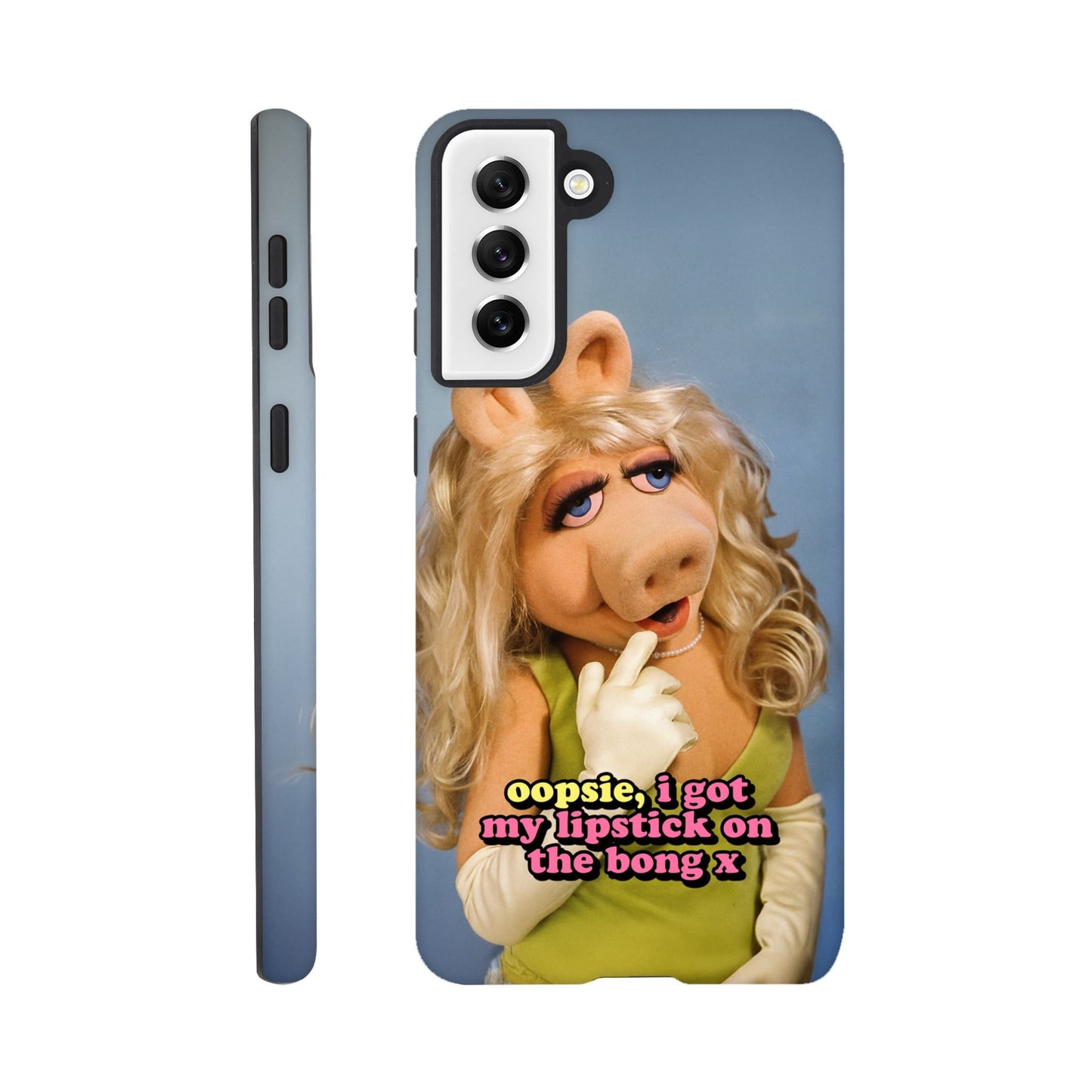 Android Case Galaxy S21 Plus oopsie, i got my lipstick on the bong Piggy Tough Android Case ~ GAYSBIE PREMIUM MATERIALS