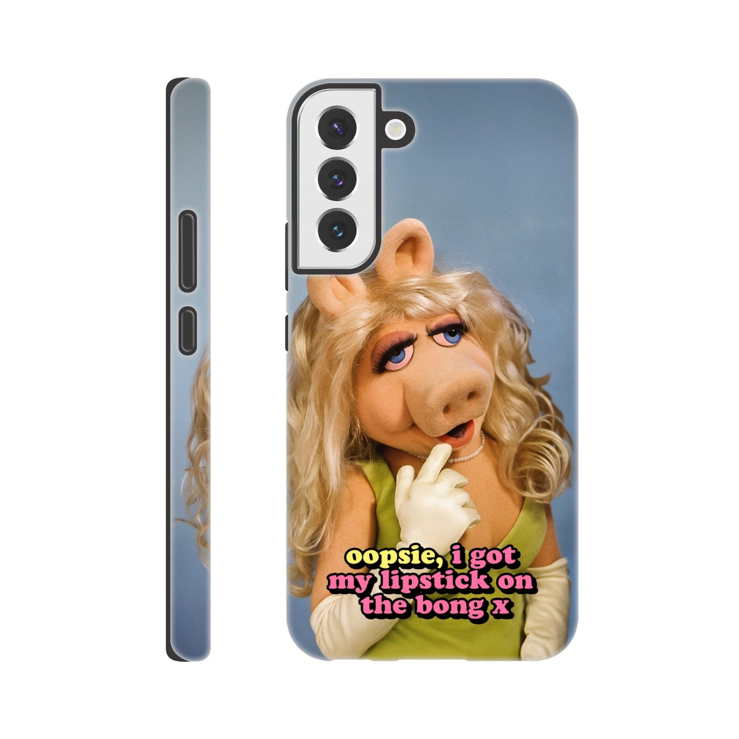 Android Case Galaxy S22 Plus oopsie, i got my lipstick on the bong Piggy Tough Android Case ~ GAYSBIE PREMIUM MATERIALS