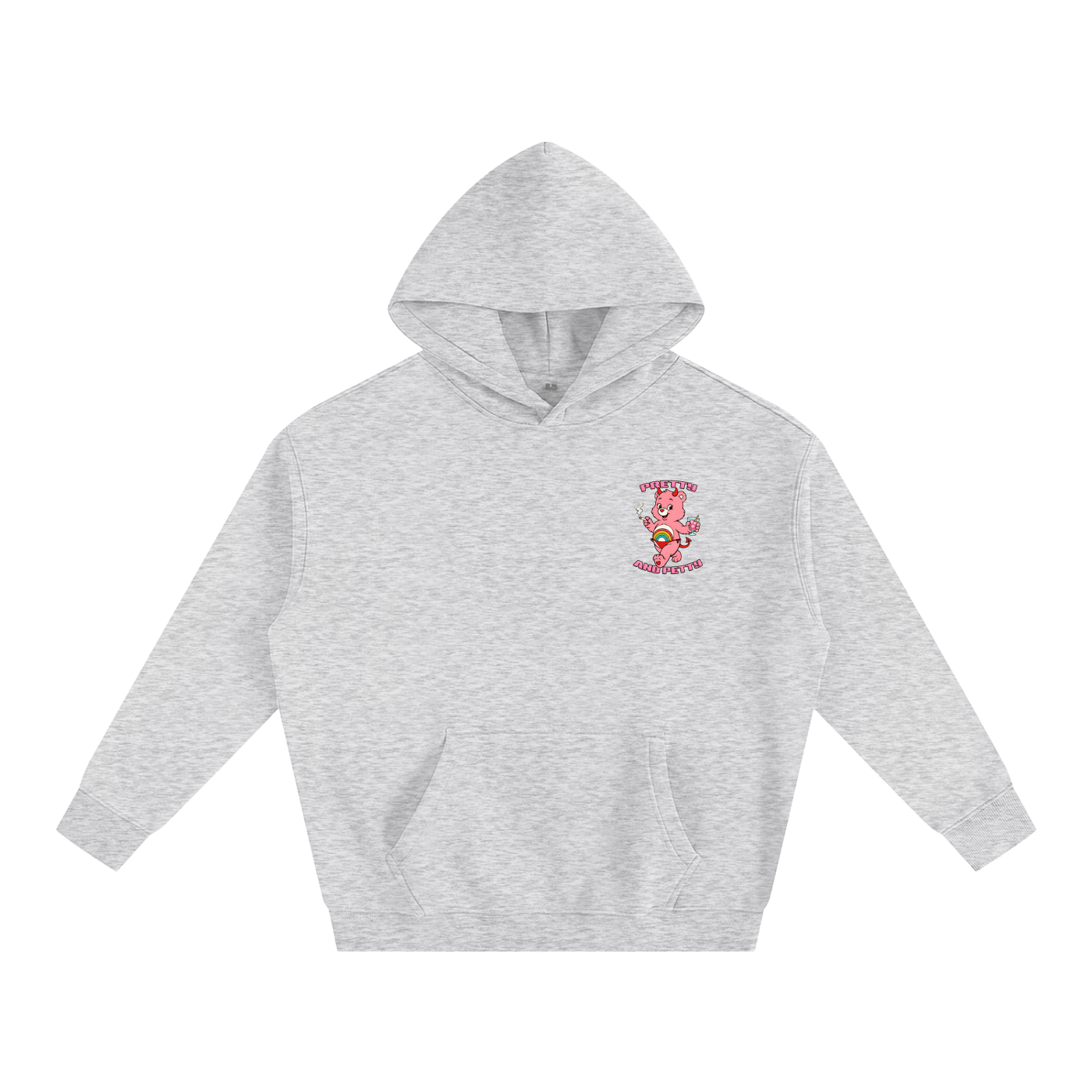 Premium Hood GREY / S PRETTY AND PETTY Bear Heavy Fleece Hoodie ~ GAYSBIE PREMIUM MATERIALS