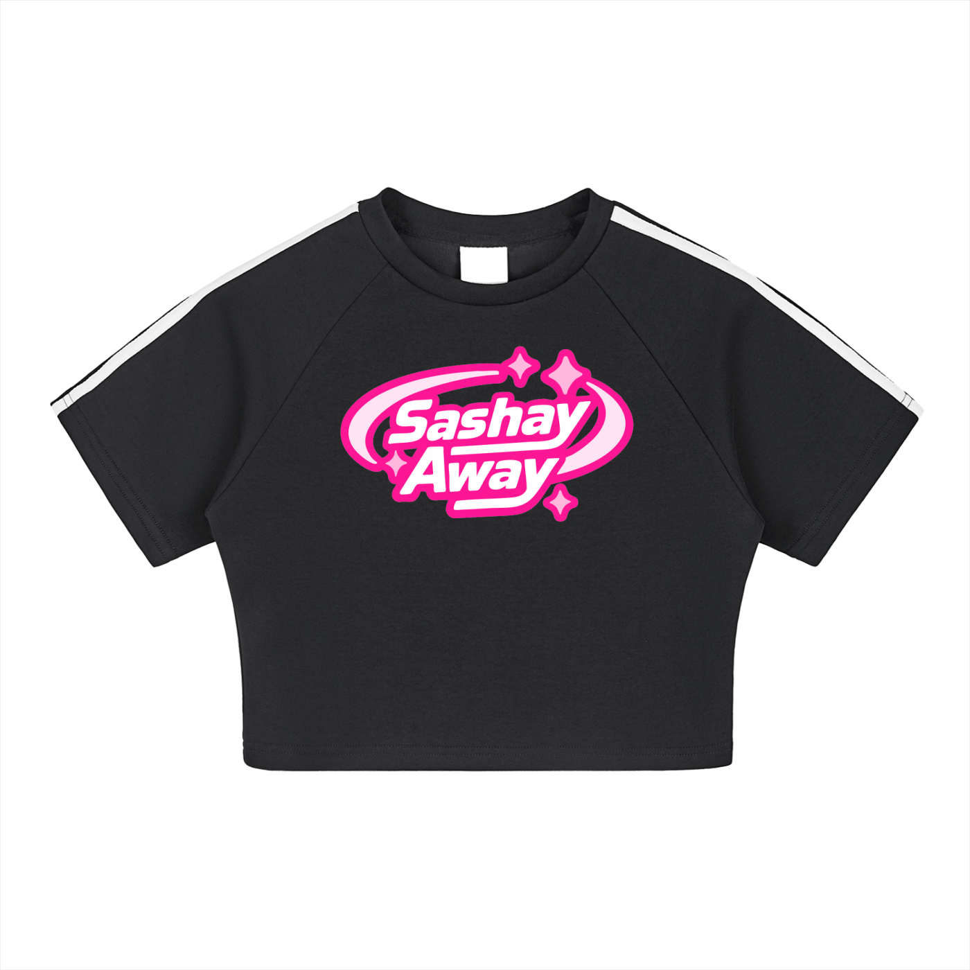 Taped Crop MIDNIGHT (white tape) / S Sashay Away Taped Performance Crop ~ GAYSBIE PREMIUM MATERIALS