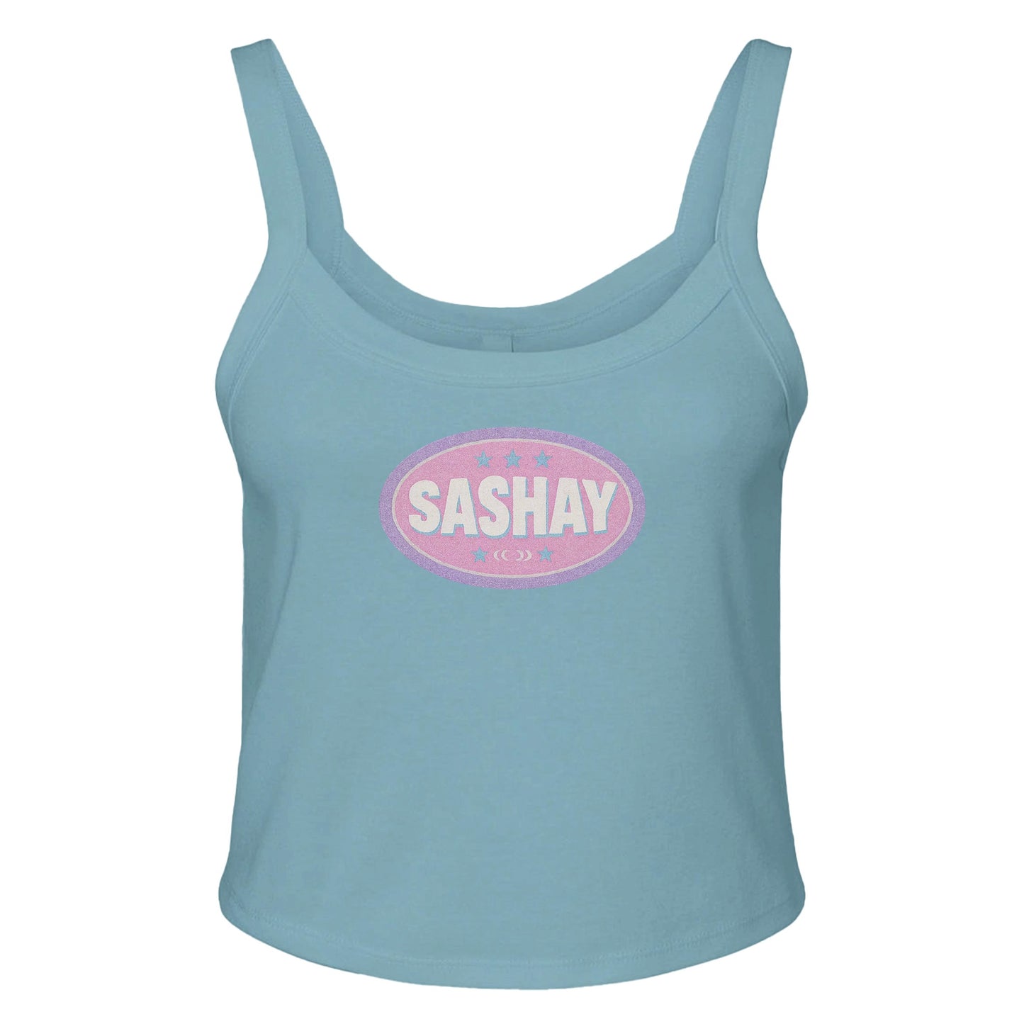 Ribbed Tank SKY / XS SASHAY BADGE Baby Ribbed Tank ~ GAYSBIE PREMIUM MATERIALS