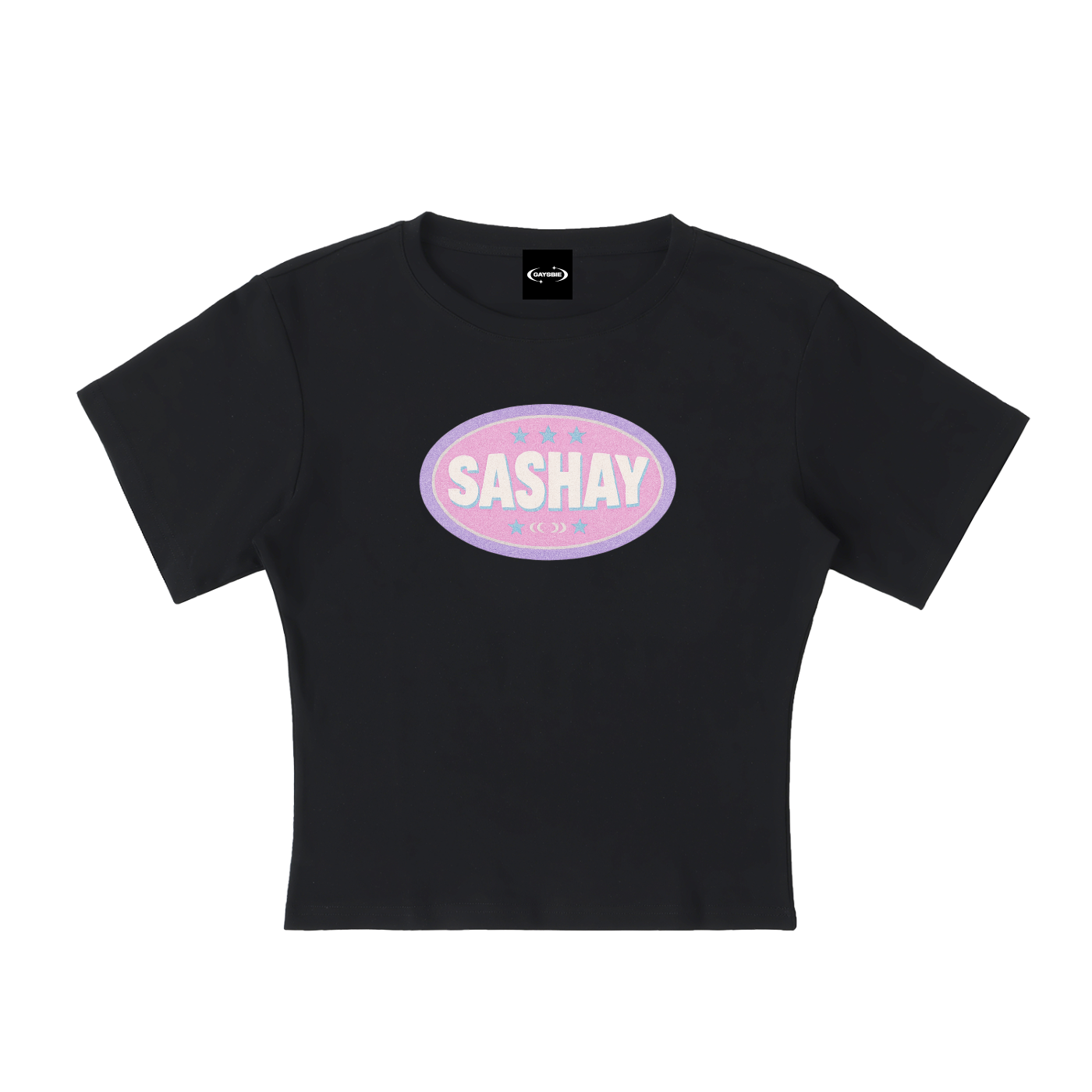 Baby Tee MIDNIGHT / S SASHAY BADGE Baby Tee ~ GAYSBIE PREMIUM MATERIALS