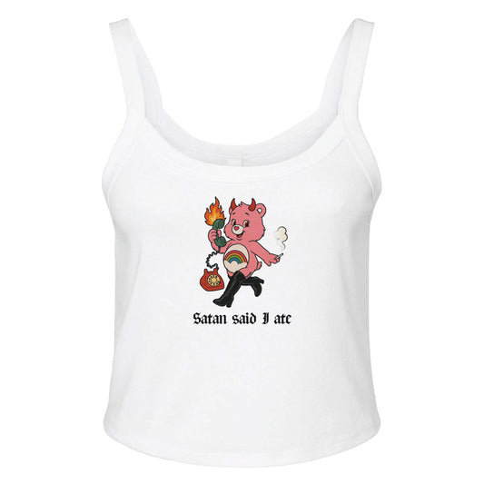 Ribbed Tank ICE / XS SATAN SAID I ATE BEAR - Baby Ribbed Tank ~ GAYSBIE PREMIUM MATERIALS