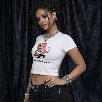 Baby Tee SATAN SAID I ATE BEAR Baby Tee ~ GAYSBIE PREMIUM MATERIALS