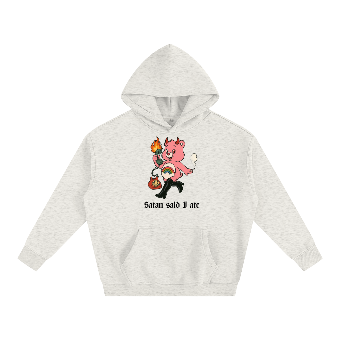 Premium Hood OATY / S SATAN SAID I ATE BEAR Heavy Fleece Hoodie ~ GAYSBIE PREMIUM MATERIALS