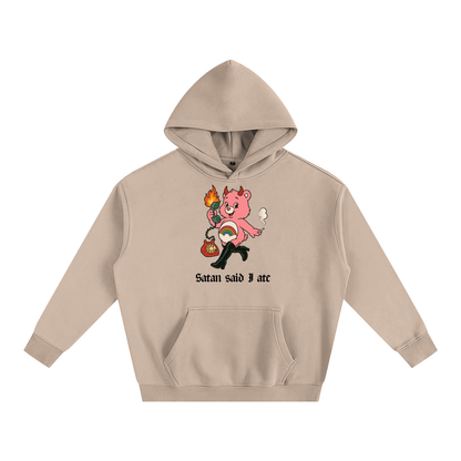 Premium Hood PEACHY / S SATAN SAID I ATE BEAR Heavy Fleece Hoodie ~ GAYSBIE PREMIUM MATERIALS