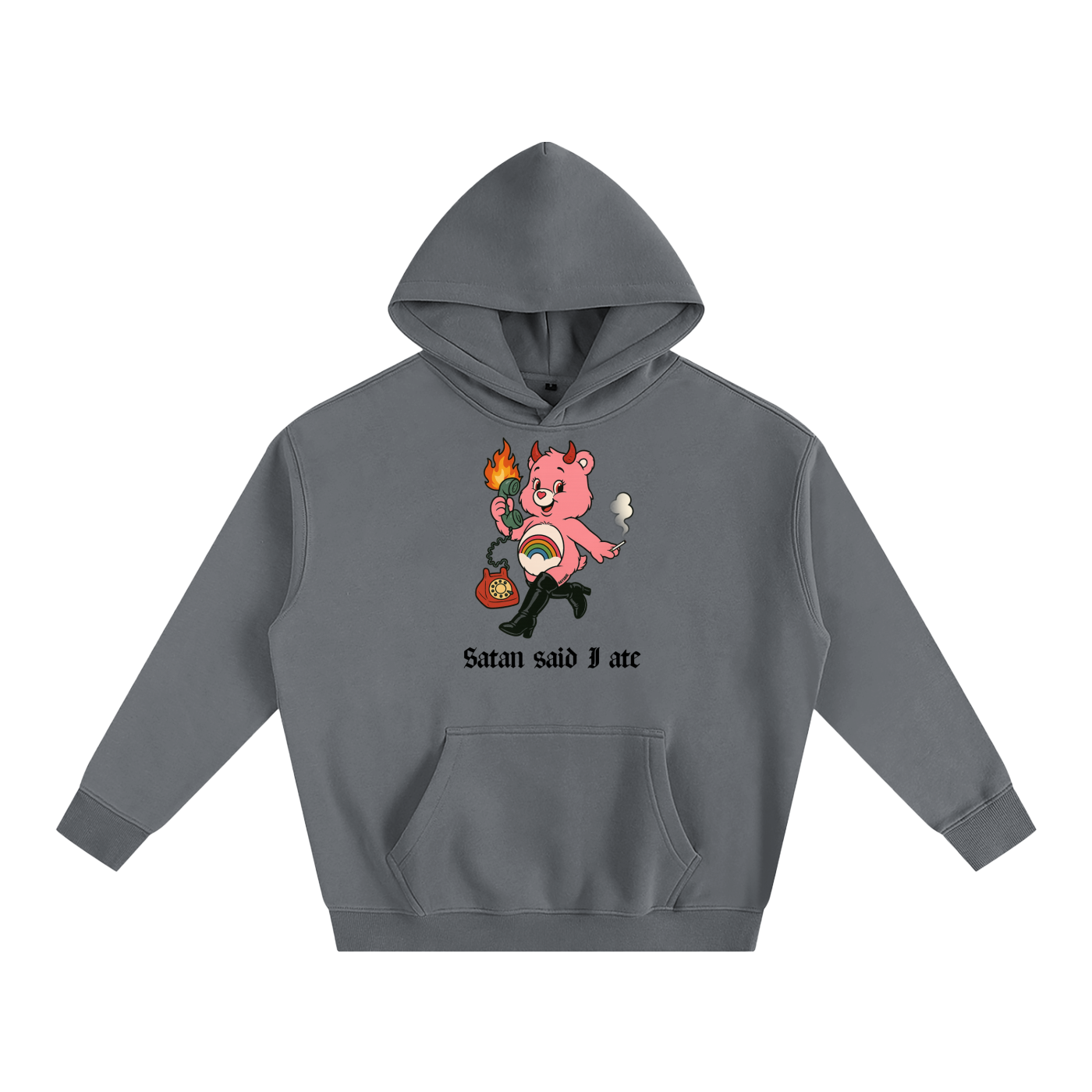 Premium Hood STORM / S SATAN SAID I ATE BEAR Heavy Fleece Hoodie ~ GAYSBIE PREMIUM MATERIALS