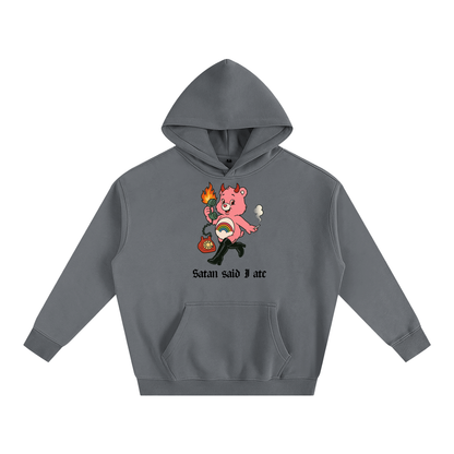 Premium Hood STORM / S SATAN SAID I ATE BEAR Heavy Fleece Hoodie ~ GAYSBIE PREMIUM MATERIALS