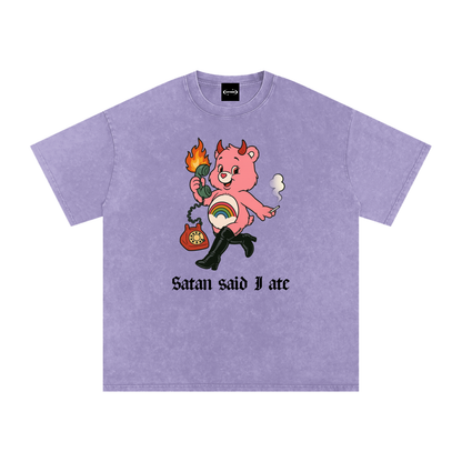 Oversize Tee GRAPE / S SATAN SAID I ATE BEAR Premium Oversized Tee ~ GAYSBIE PREMIUM MATERIALS
