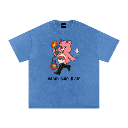 Oversize Tee OCEAN / S SATAN SAID I ATE BEAR Premium Oversized Tee ~ GAYSBIE PREMIUM MATERIALS