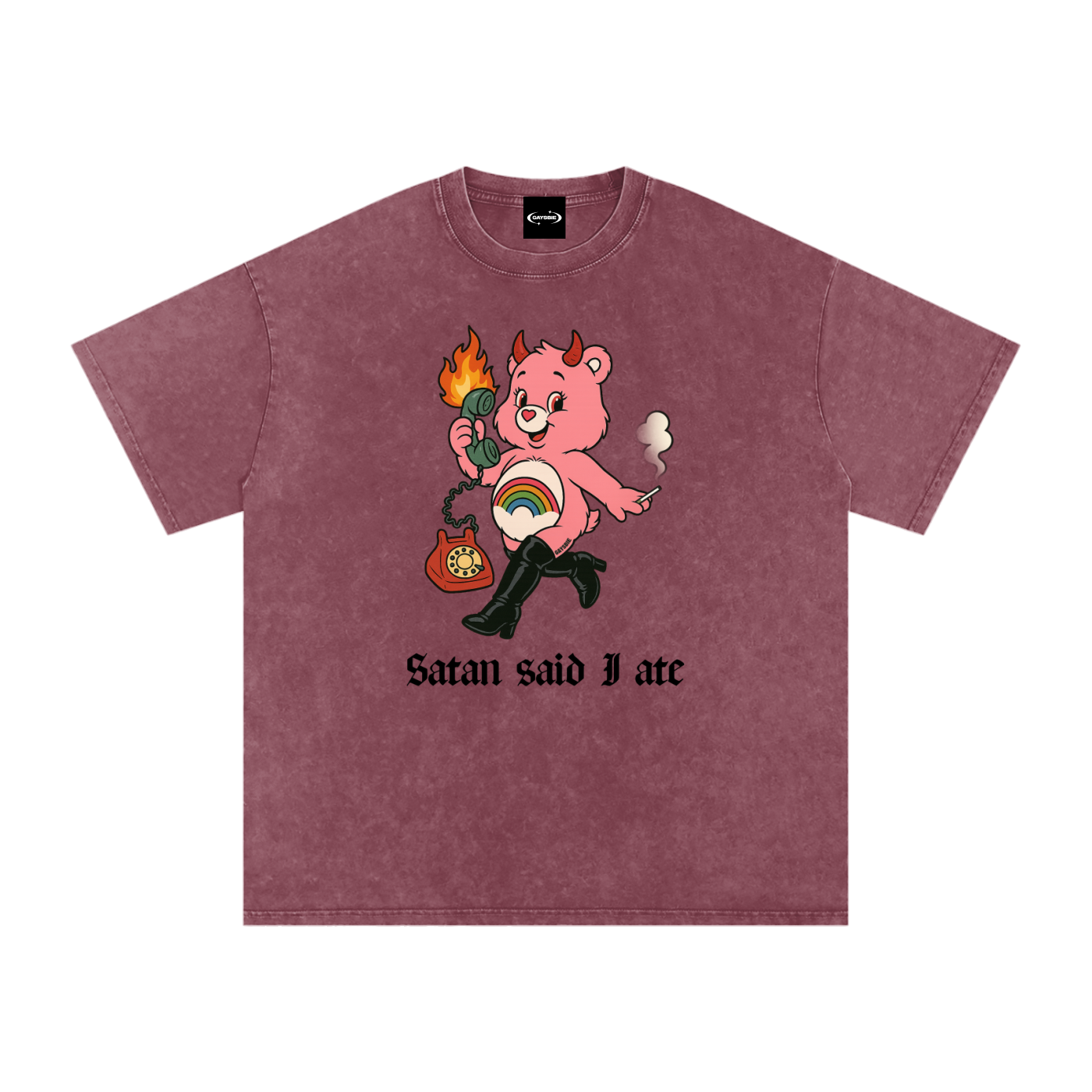Oversize Tee SPICY / S SATAN SAID I ATE BEAR Premium Oversized Tee ~ GAYSBIE PREMIUM MATERIALS