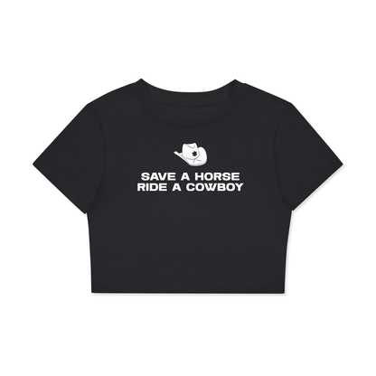 Crop Tee MIDNGHT / XS SAVE A HORSE RIDE A COWBOY Crop Tee ~ GAYSBIE PREMIUM MATERIALS