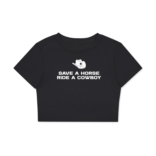 Crop Tee MIDNGHT / XS SAVE A HORSE RIDE A COWBOY Crop Tee ~ GAYSBIE PREMIUM MATERIALS