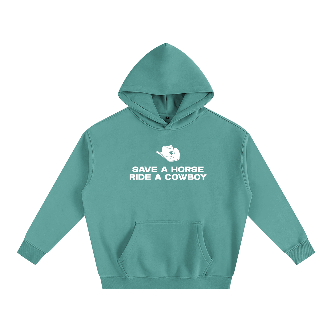 Premium Hood MINTY / S SAVE A HORSE RIDE A COWBOY Heavy Fleece Hoodie ~ GAYSBIE PREMIUM MATERIALS