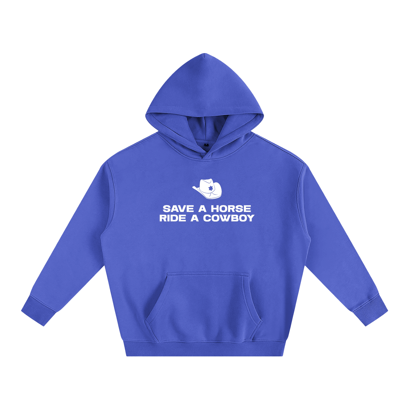 Premium Hood OCEAN / S SAVE A HORSE RIDE A COWBOY Heavy Fleece Hoodie ~ GAYSBIE PREMIUM MATERIALS