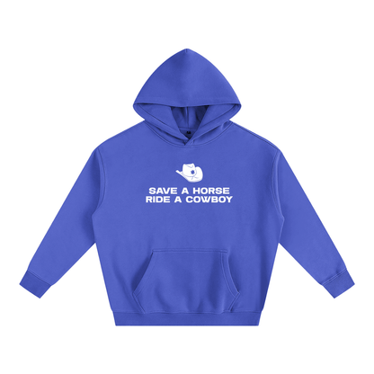 Premium Hood OCEAN / S SAVE A HORSE RIDE A COWBOY Heavy Fleece Hoodie ~ GAYSBIE PREMIUM MATERIALS