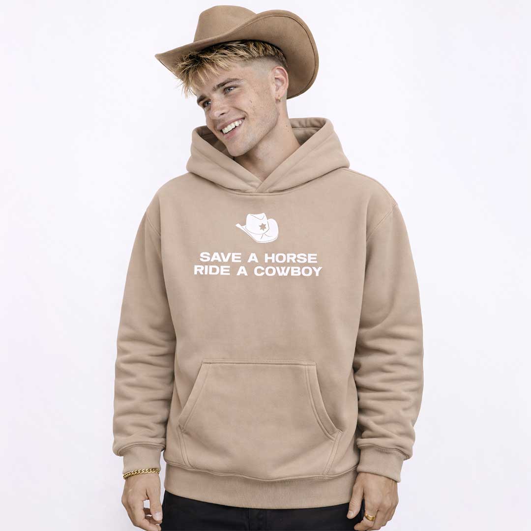 Premium Hood SAVE A HORSE RIDE A COWBOY Heavy Fleece Hoodie ~ GAYSBIE PREMIUM MATERIALS