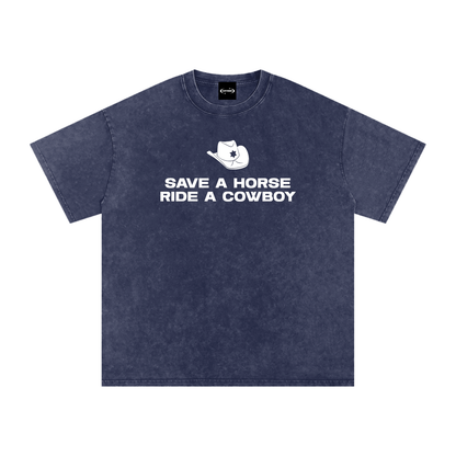 Oversize Tee OCEAN / S SAVE A HORSE RIDE A COWBOY Premium Oversized Tee ~ GAYSBIE PREMIUM MATERIALS