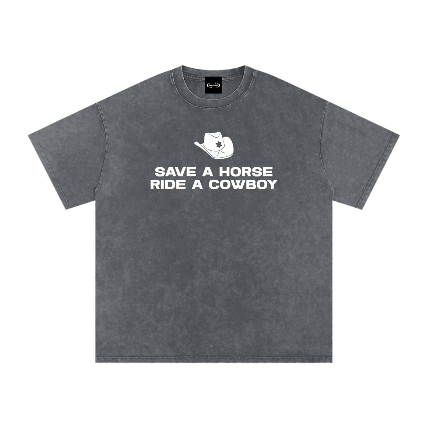 Oversize Tee STORM / S SAVE A HORSE RIDE A COWBOY Premium Oversized Tee ~ GAYSBIE PREMIUM MATERIALS