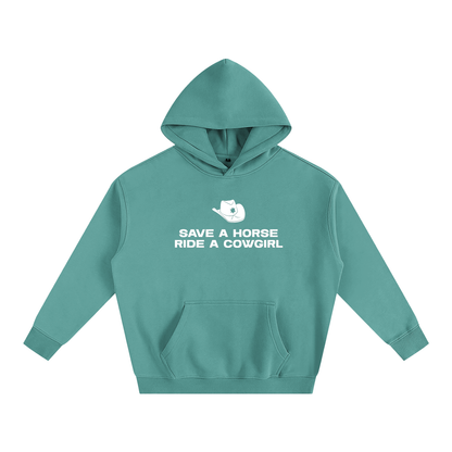 Premium Hood MINTY / S SAVE A HORSE RIDE A COWGIRL Heavy Fleece Hoodie ~ GAYSBIE PREMIUM MATERIALS