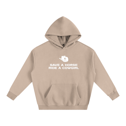 Premium Hood PEACHY / S SAVE A HORSE RIDE A COWGIRL Heavy Fleece Hoodie ~ GAYSBIE PREMIUM MATERIALS