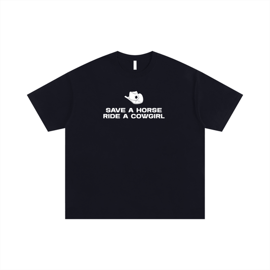 Oversize Tee MIDNIGHT / S SAVE A HORSE RIDE A COWGIRL Oversize Signature Tee ~ GAYSBIE PREMIUM MATERIALS