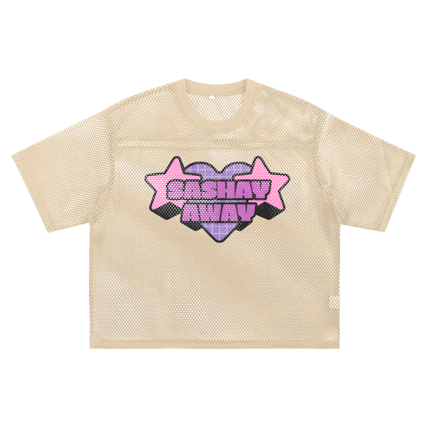 Apricot / S See-through Boxy Net T-shirt ODMPOD