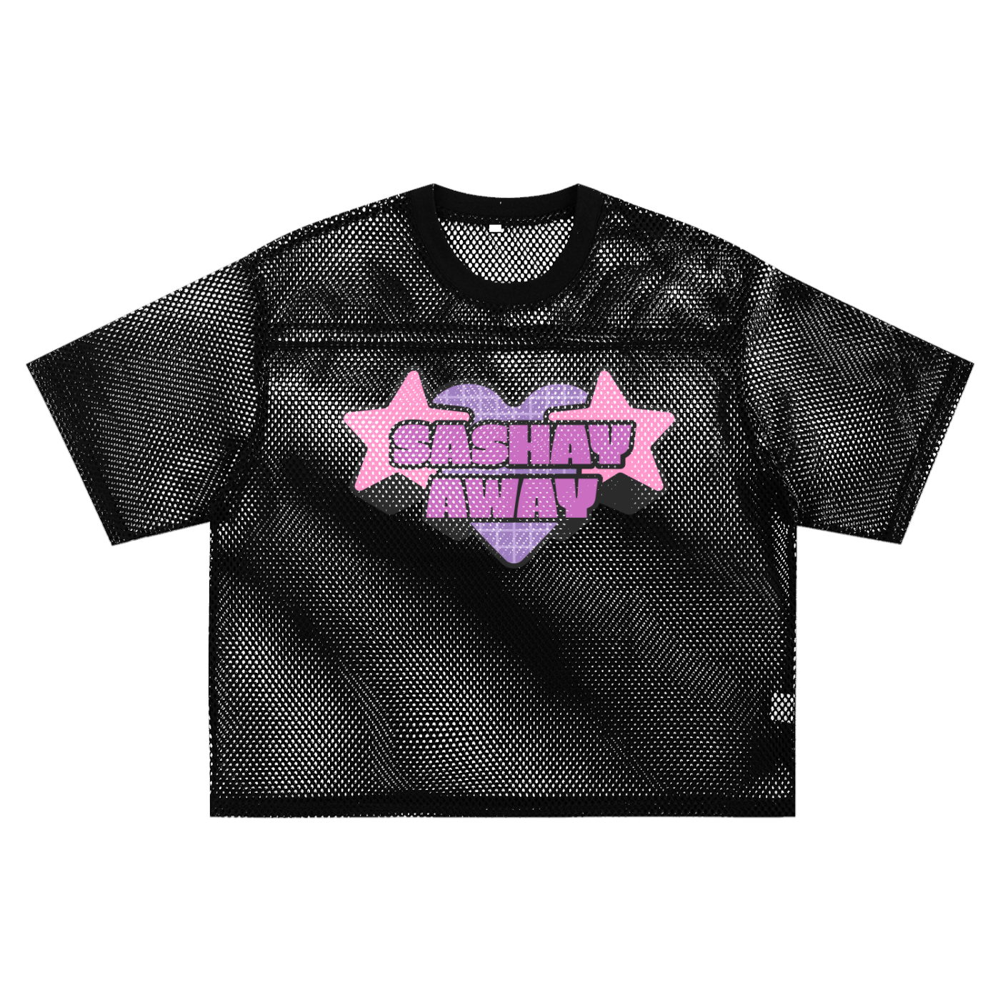 Black / S See-through Boxy Net T-shirt ODMPOD