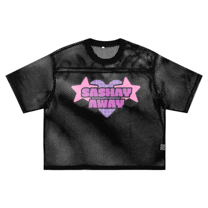 Black / S See-through Boxy Net T-shirt ODMPOD