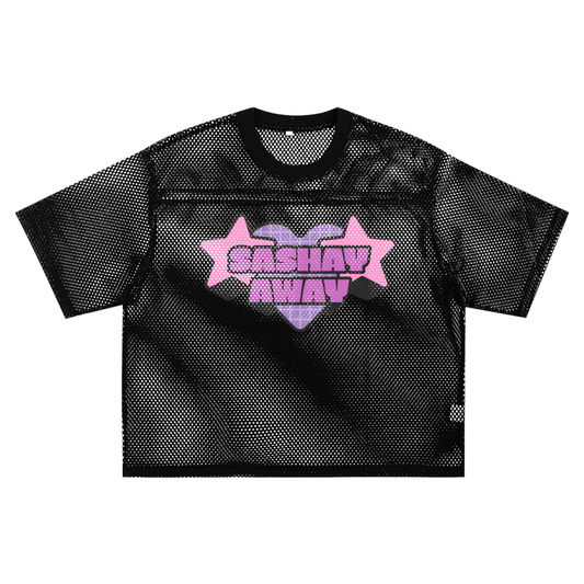 Black / S See-through Boxy Net T-shirt ODMPOD