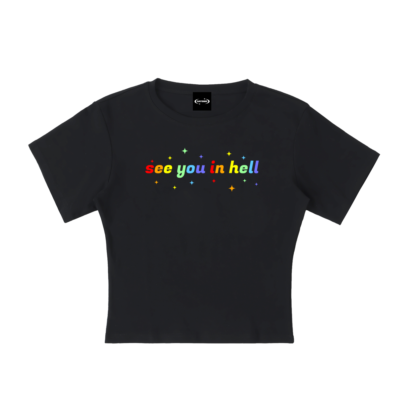 Baby Tee MIDNIGHT / S see you in hell Rainbow Baby Tee ~ GAYSBIE PREMIUM MATERIALS