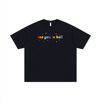 Oversize Tee MIDNIGHT / S see you in hell Rainbow Oversize Signature Tee ~ GAYSBIE PREMIUM MATERIALS