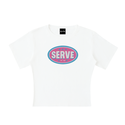 Baby Tee ICE / S SERVE BADGE Baby Tee ~ GAYSBIE PREMIUM MATERIALS