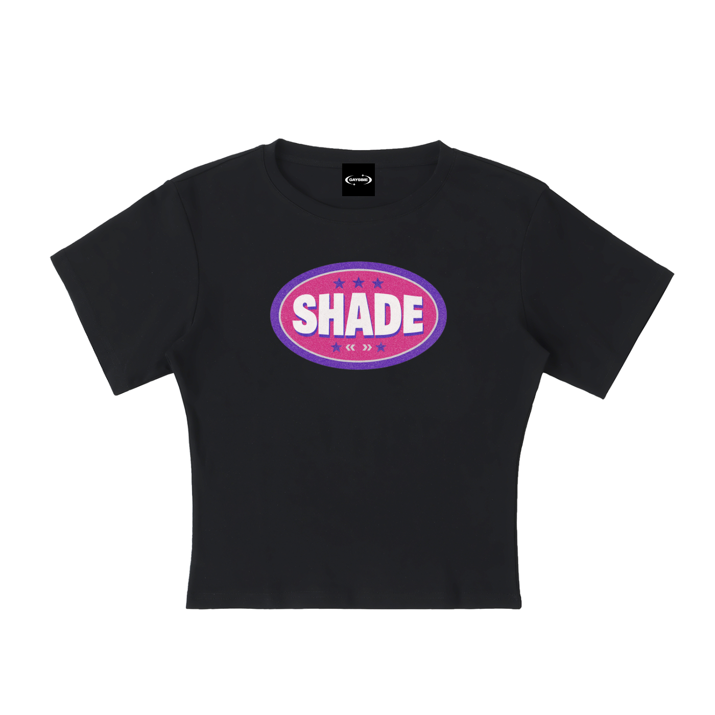 Baby Tee MIDNIGHT / S SHADE BADGE Baby Tee ~ GAYSBIE PREMIUM MATERIALS