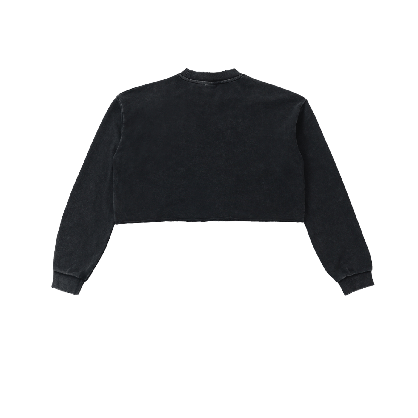 Snow Washed Raw Edge Cropped Sweatshirt ODMPOD