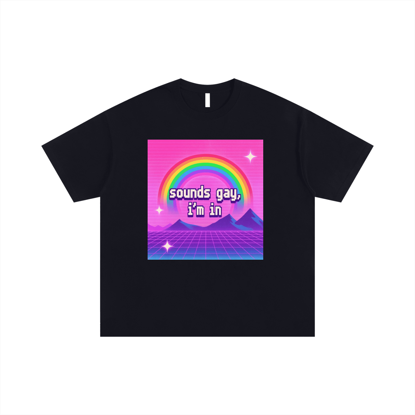 Black / S SOUNDS GAY Oversize Signature Tee ~ GAYSBIE ODMPOD