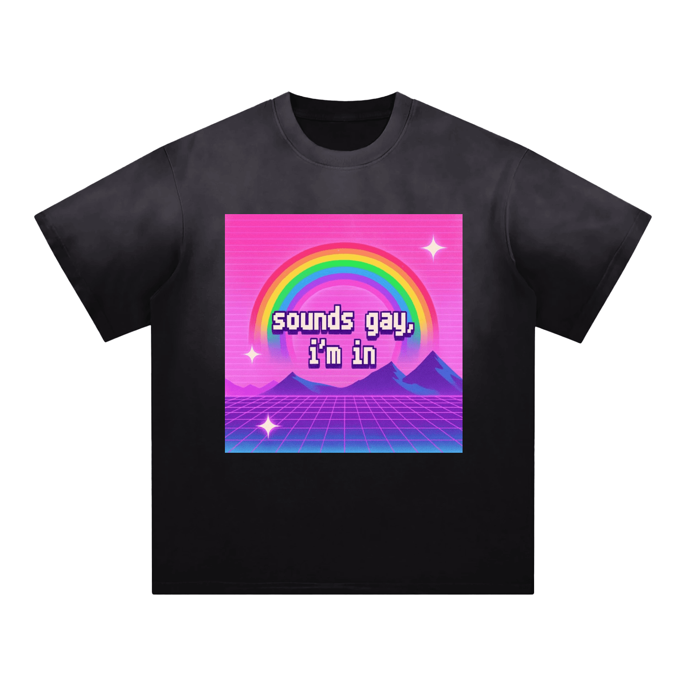 Black / S SOUNDS GAY Premium Oversized Tee ~ GAYSBIE ODMPOD