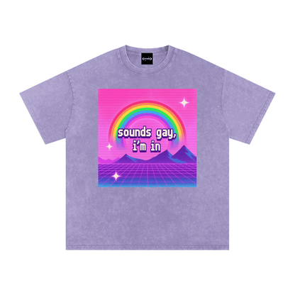 Oversize Tee LIGHT PURPLE / S Sounds Gay Rainbow Premium Oversized Tee ~ GAYSBIE PREMIUM MATERIALS