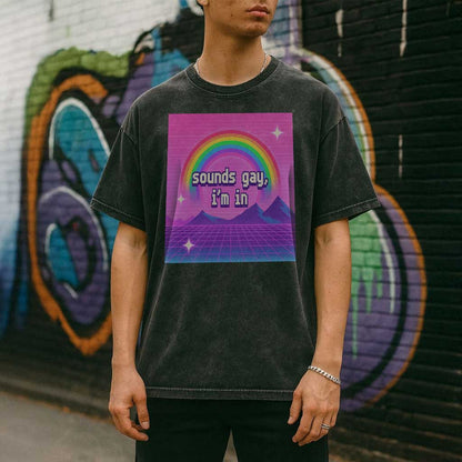 Oversize Tee Sounds Gay Rainbow Premium Oversized Tee ~ GAYSBIE PREMIUM MATERIALS